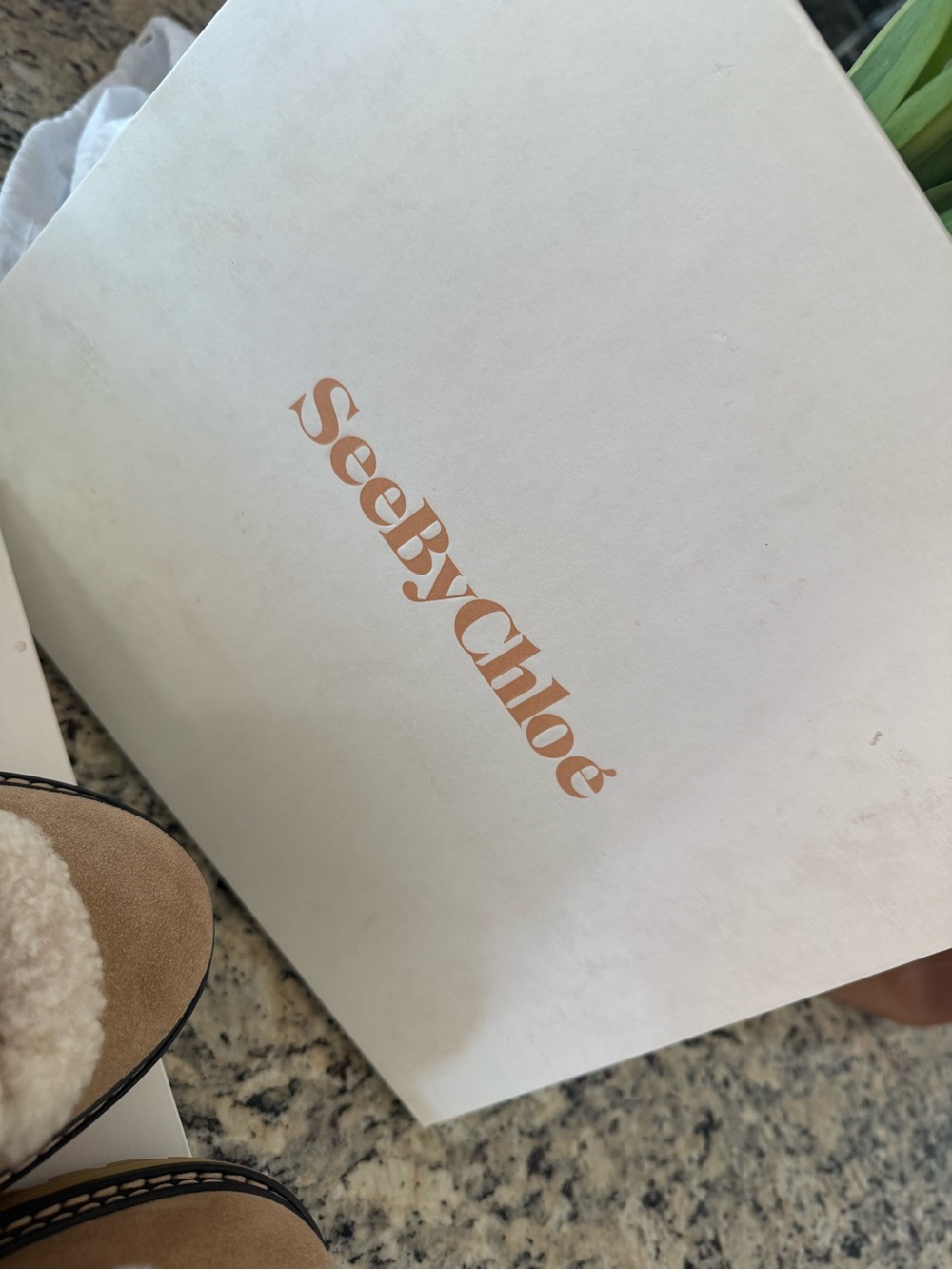 See By Chloé Eileen Tan Suede Lace-Up Sherpa Boots - Picture 10 of 10